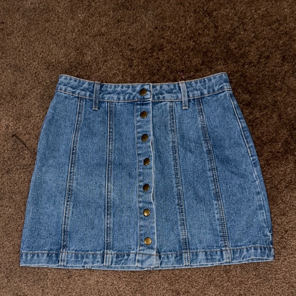 Forever 21 Dresses & Skirts - Vintage Denim Button-Front Mini Skirt